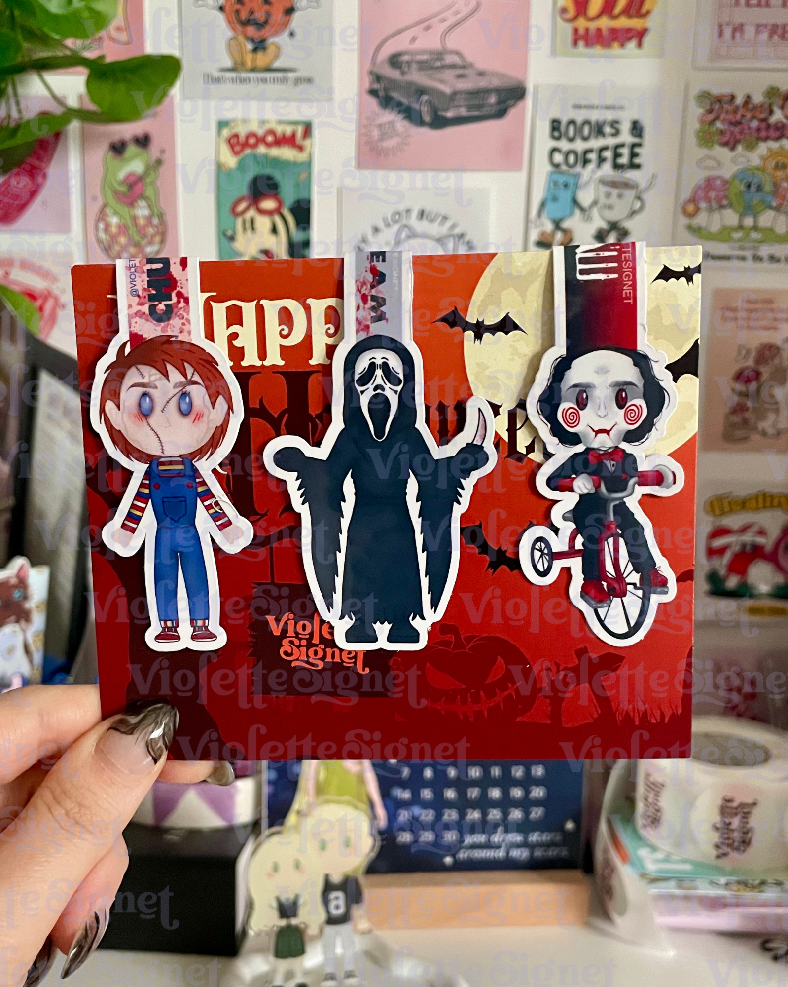 Marcapáginas magnético Scream, Chucky y Jigsaw